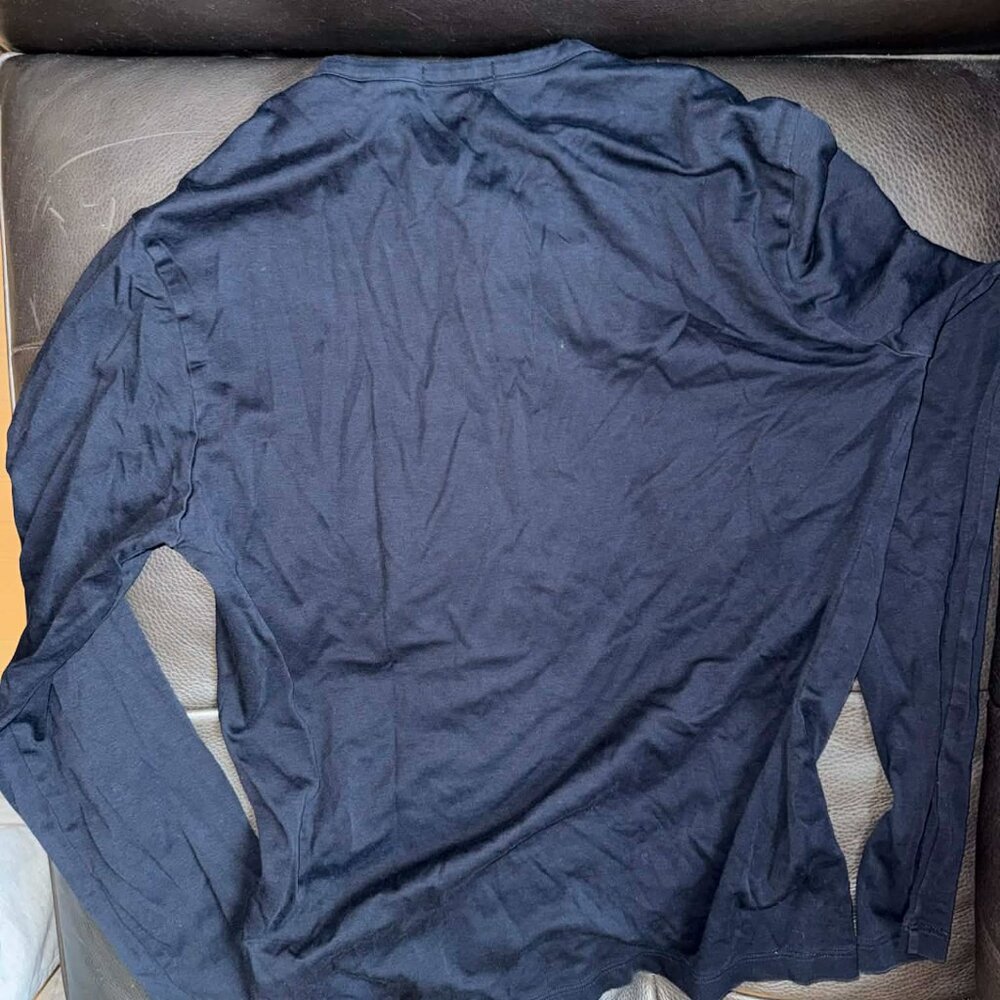 Men's Theory Long Sleeve Buttoned T-Shirt in Black - S - MSRP $120 - Picture 3 of 3